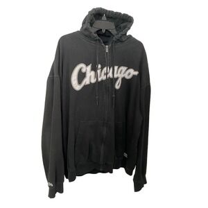 Chicago White Sox Stitches Hoodie Mens  2XL Black Full Zip Sweatshirt MLB